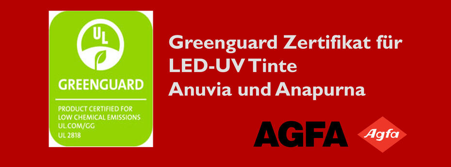 AGFA-Tinten erhalten das Greenguard-Zertoifikat