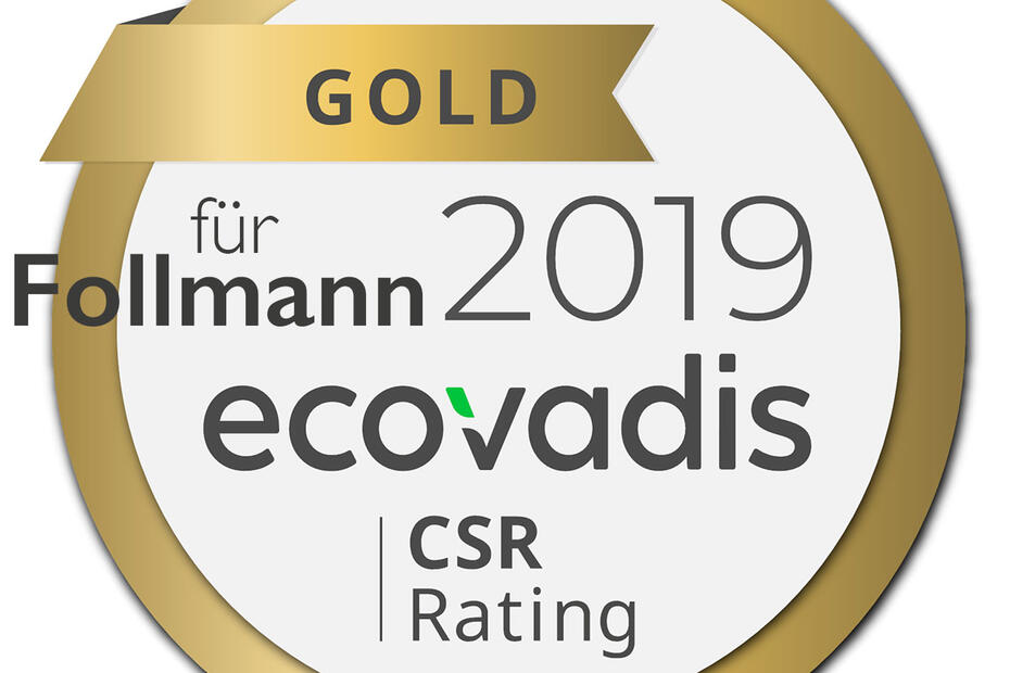 Follmann mit dem Goldstandard von EcoVadis ausgezeichnet