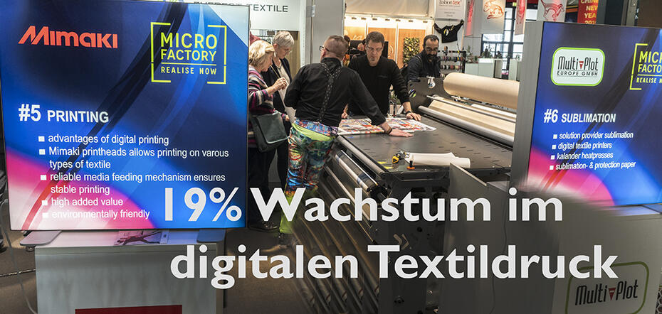 Digitaler Textildruck wächst um 19%